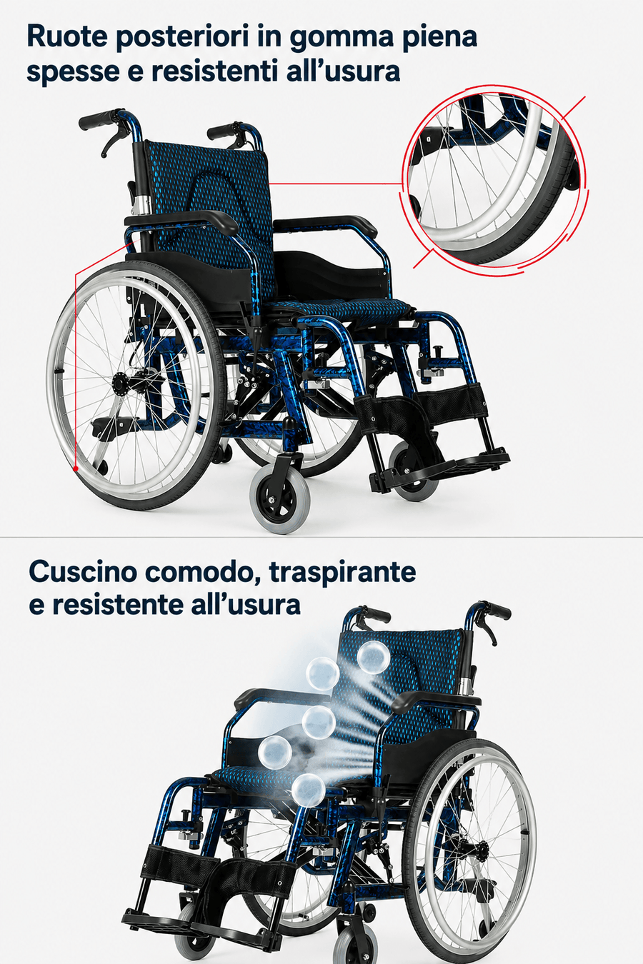 Ruote in gomma e comfort traspirante KSM-201