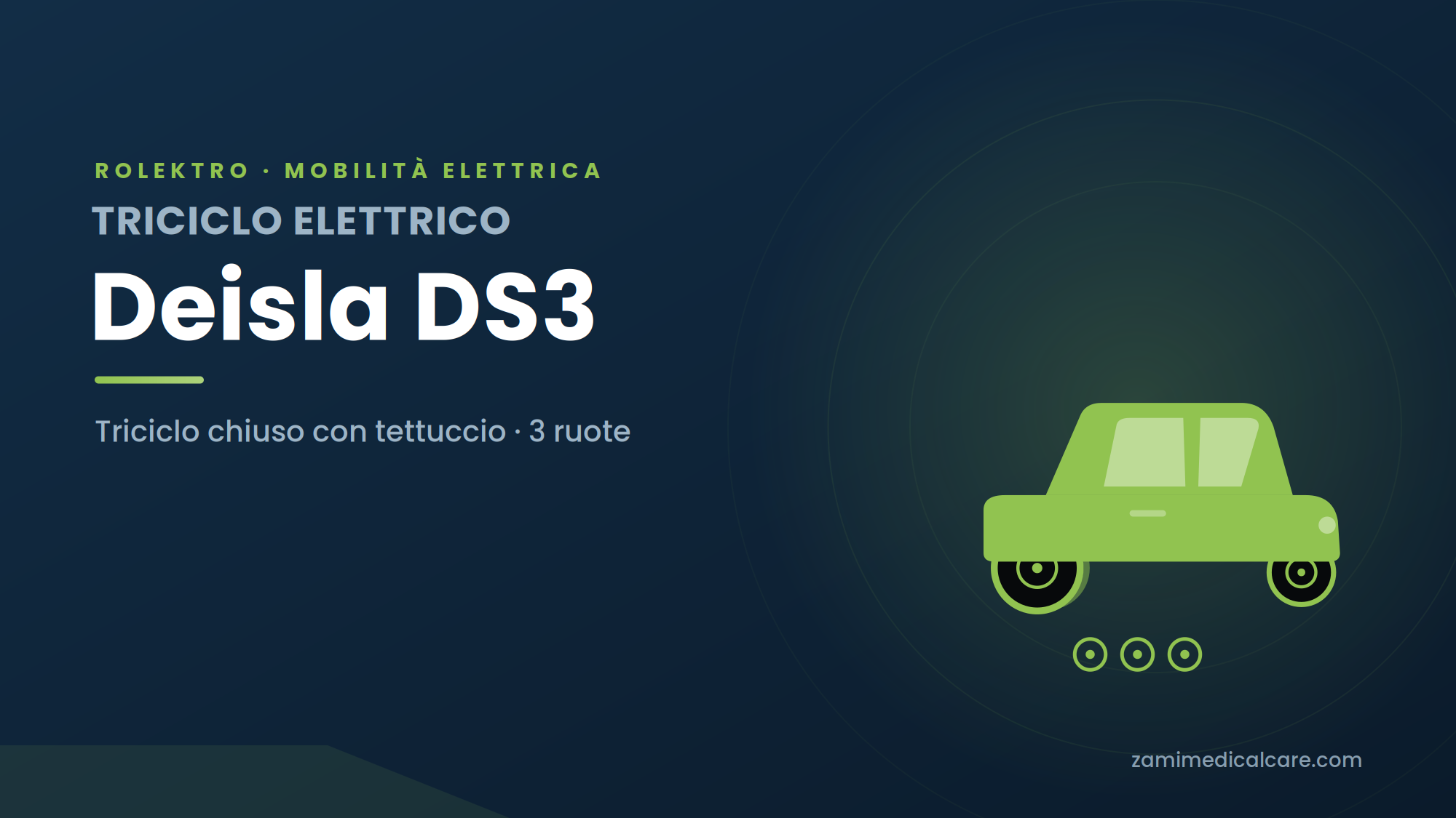 Deisla DS3 – Triciclo Elettrico Coperto con Tettuccio
