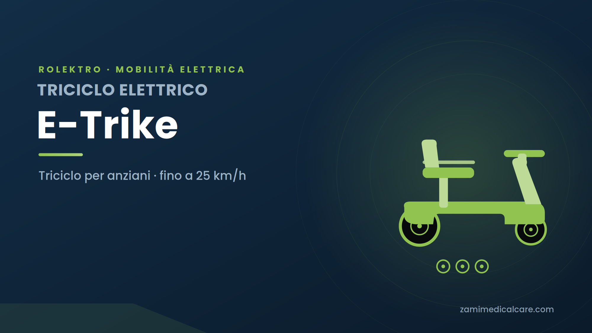 E-Trike – Triciclo Elettrico per Anziani 25 km/h