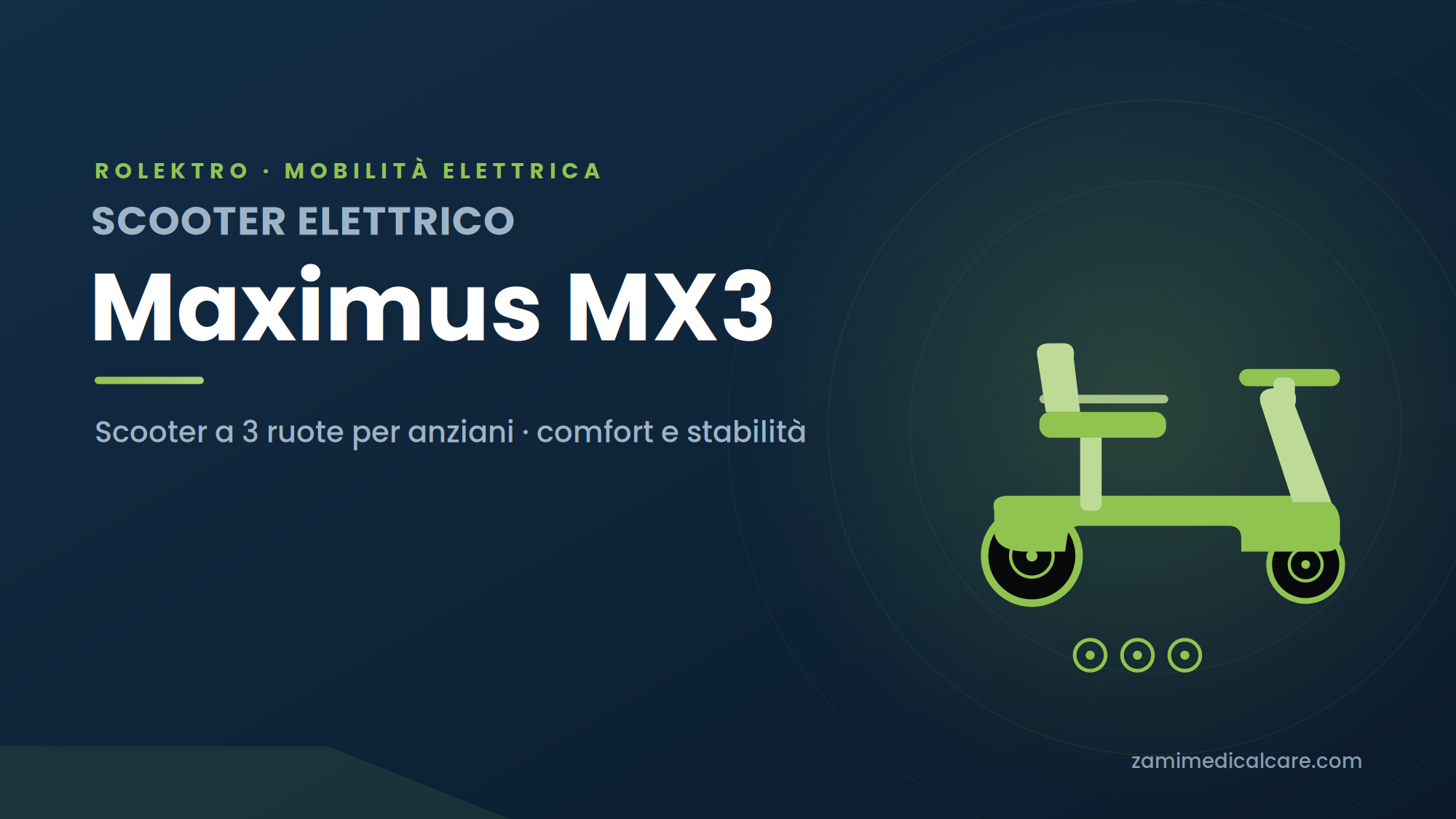 Maximus MX3 – Scooter Elettrico a 3 Ruote per Anziani