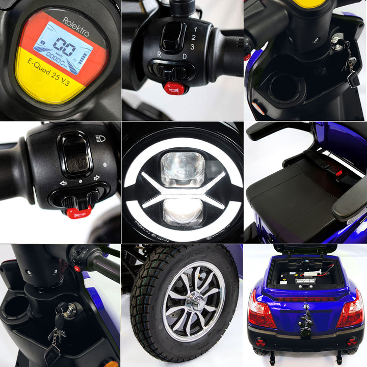 Rolektro E-Quad 25 – Quadriciclo Elettrico per Anziani 25 km/h