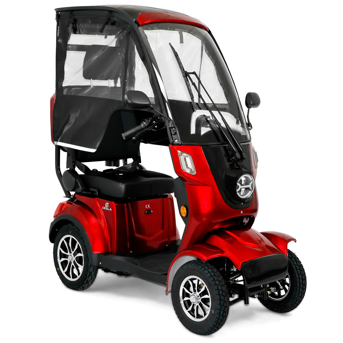 Rolektro Deisla DS4, quadriciclo elettrico coperto a quattro ruote per anziani con tettuccio fisso, parabrezza e tergicristallo