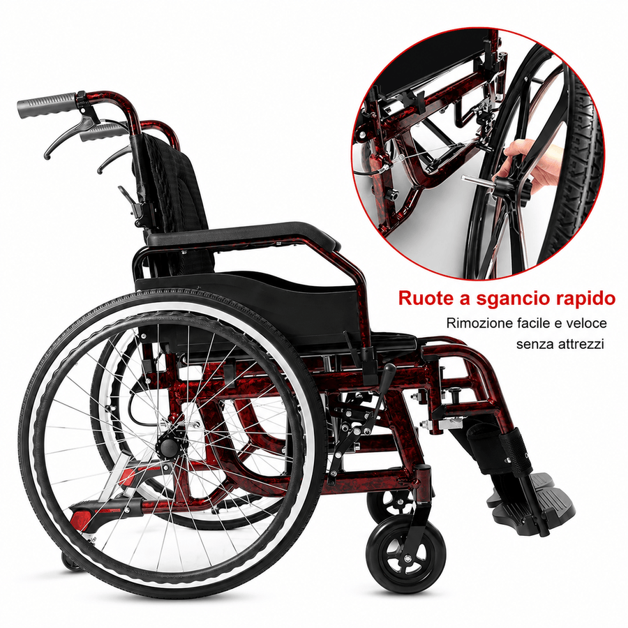 Sedia a rotelle con sgancio rapido KSM-201