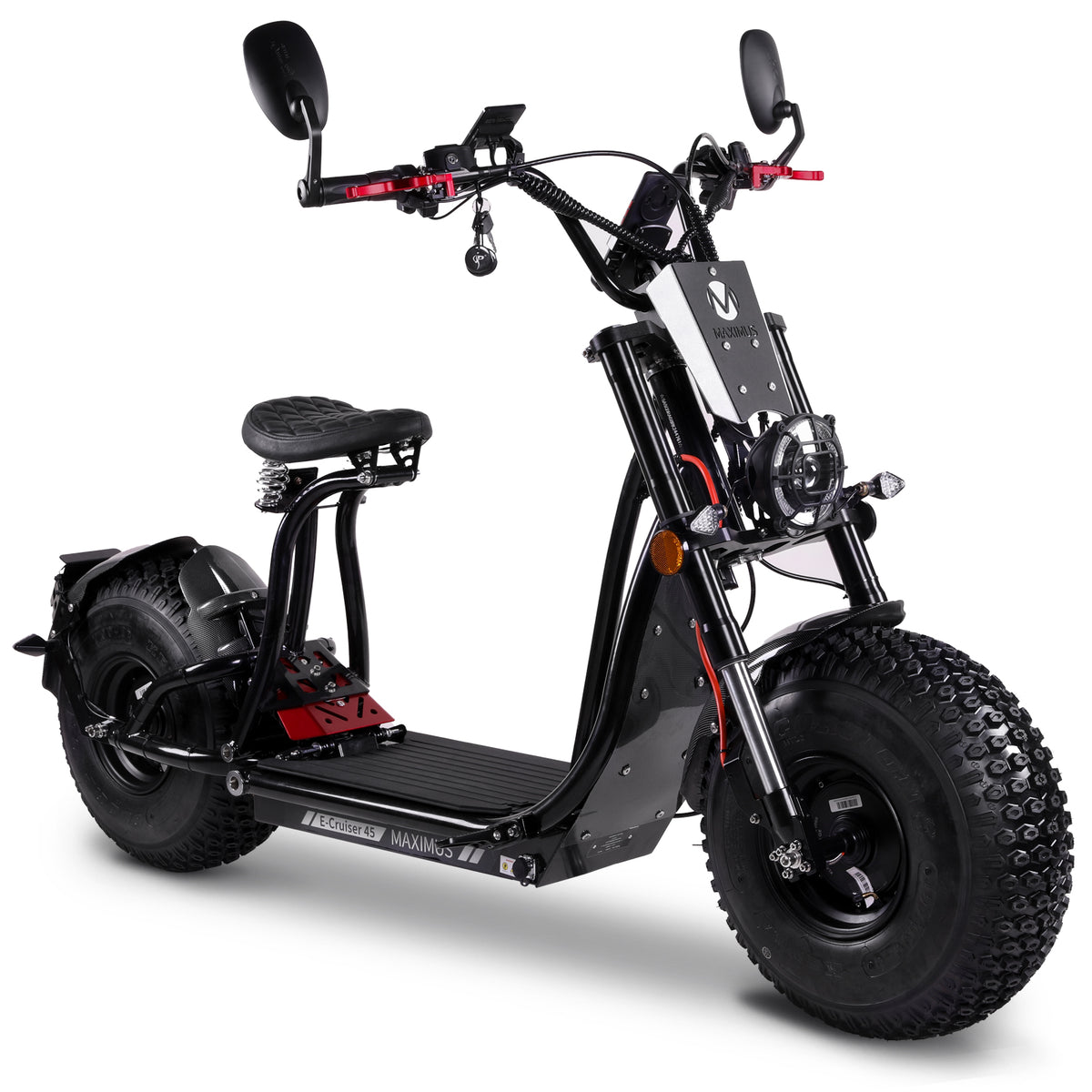 Maximus E-Cruiser 45, scooter elettrico sportivo bimotore da 3000W con ruote larghe e freni a disco, vista principale