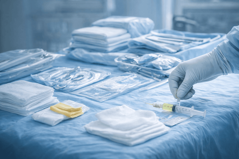 Fornitura di dispositivi monouso e materiali sanitari certificati, progettati per garantire sicurezza, qualità e continuità operativa nelle strutture sanitarie.